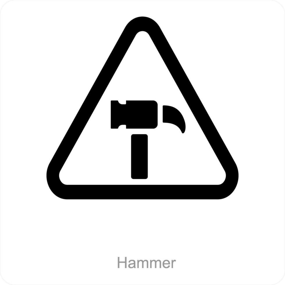 Hammer und Werkzeuge Symbol Konzept vektor