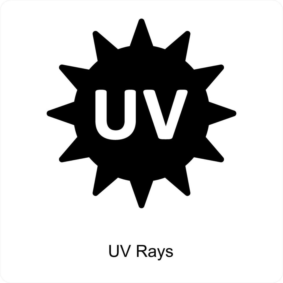 uv Strahlen und ultraviolett Strahlung Symbol Konzept vektor