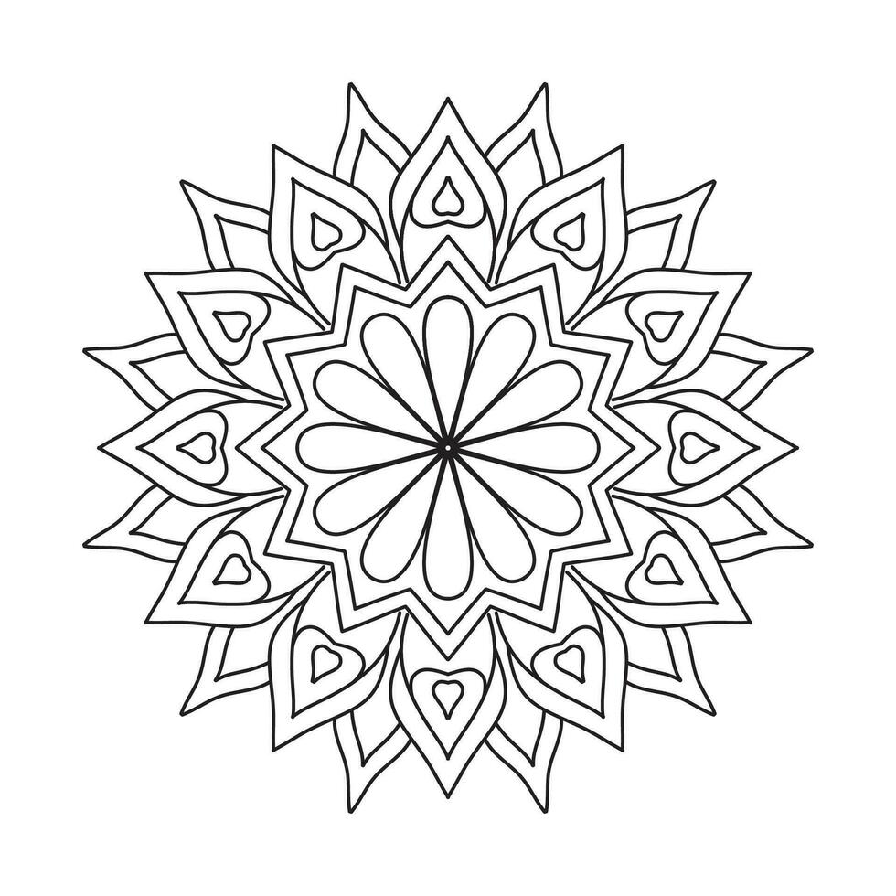 Mandala-Malbuch. Tapetendesign, Fliesenmuster, Hemd, Grußkarte, Aufkleber, Spitzenmuster und Tattoo. Dekoration für die Innenarchitektur. Vektor ethnische orientalische Kreisverzierung. weißer Hintergrund