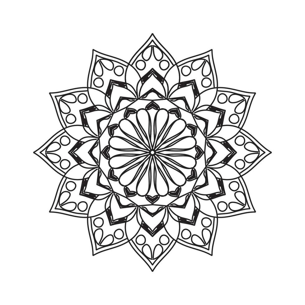 Mandala-Malbuch. Tapetendesign, Fliesenmuster, Hemd, Grußkarte, Aufkleber, Spitzenmuster und Tattoo. Dekoration für die Innenarchitektur. Vektor ethnische orientalische Kreisverzierung. weißer Hintergrund