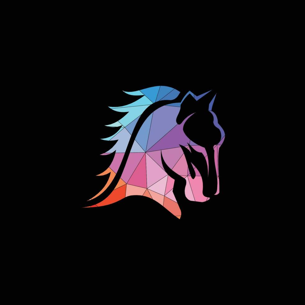 Pferd Kopf, bunt, Logo Vektor , abstrakt.