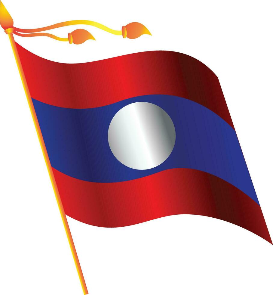 Flagge von lao pdr vektor