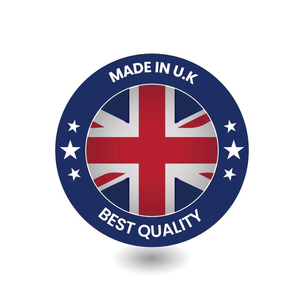 gemacht im Vereinigtes Königreich Abzeichen, vereinigt Königreich 3d Etikette Vektor Design.