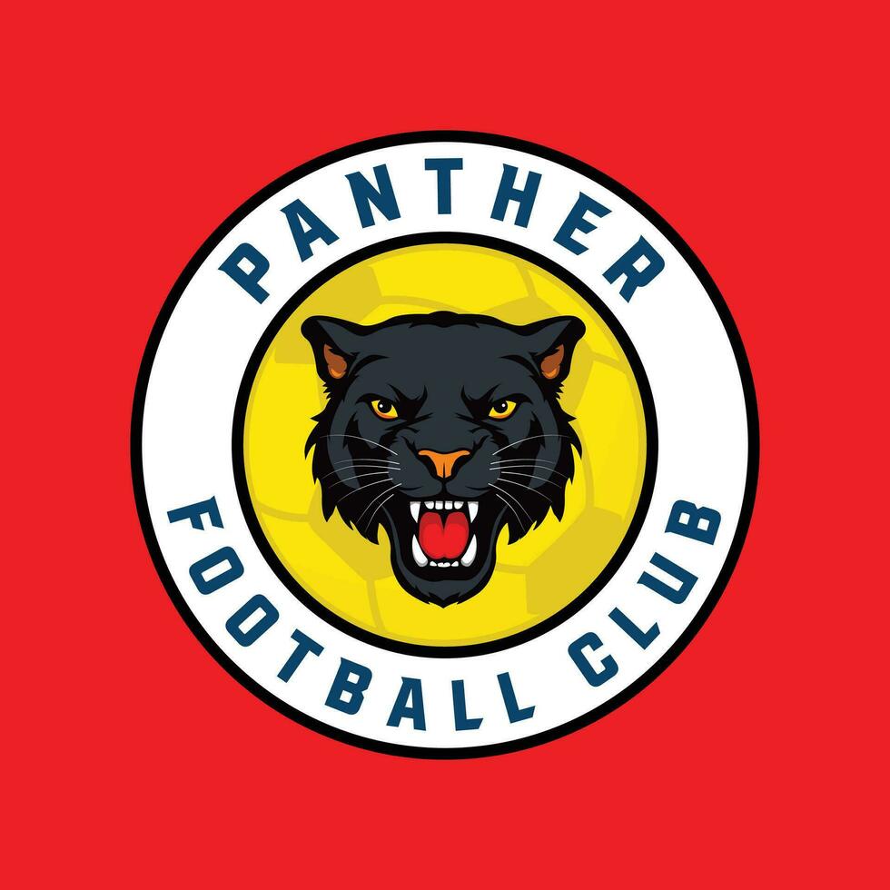 panter fotboll klubb logotyp och bricka design, emblem, vektor mall, klubb