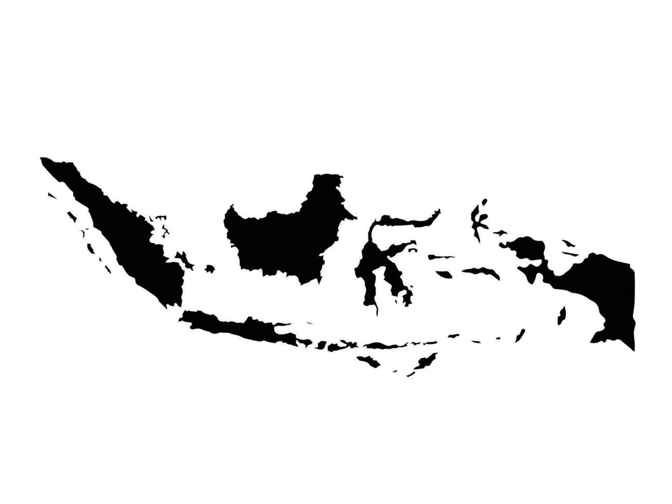 schwarz und Weiß einfarbig farbig indonesisch Karte Erdkunde Vektor Illustration isoliert auf Landschaft Hintergrund. einfach eben Nusantara Indonesien Erdkunde Zeichnung.