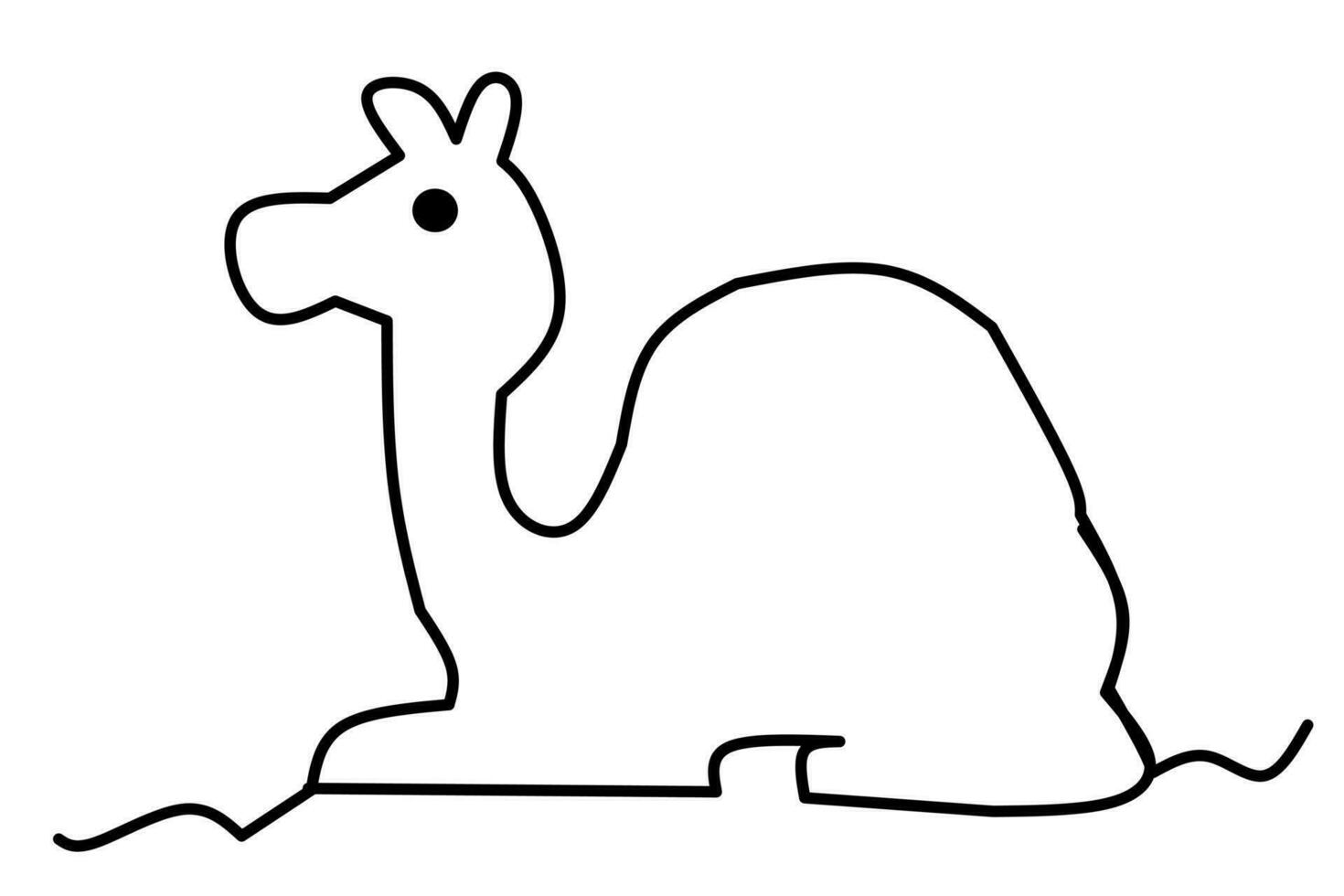 kamel linje teckning isolerat på vit bakgrund. vektor illustration.