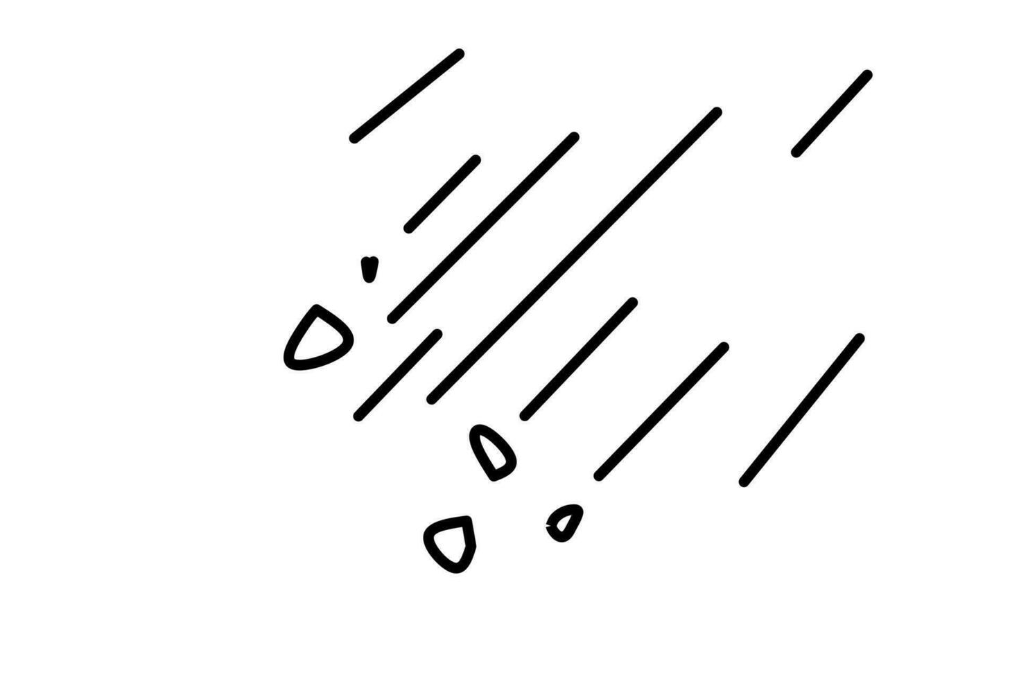 meteor linje teckning isolerat på vit bakgrund. vektor illustration.
