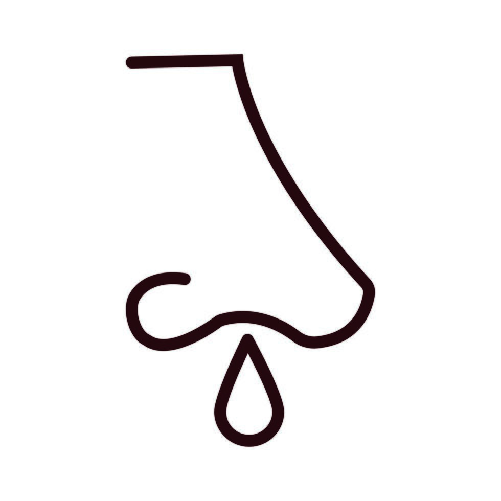 Nase mit Grippelinien-Stil-Symbol vektor