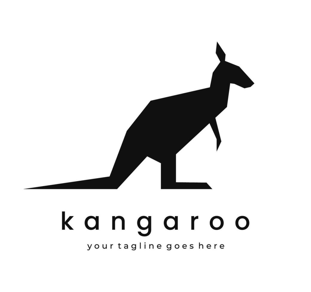 känguru silhuett logotyp design på vit bakgrund. enkel och modern. vektor illustration
