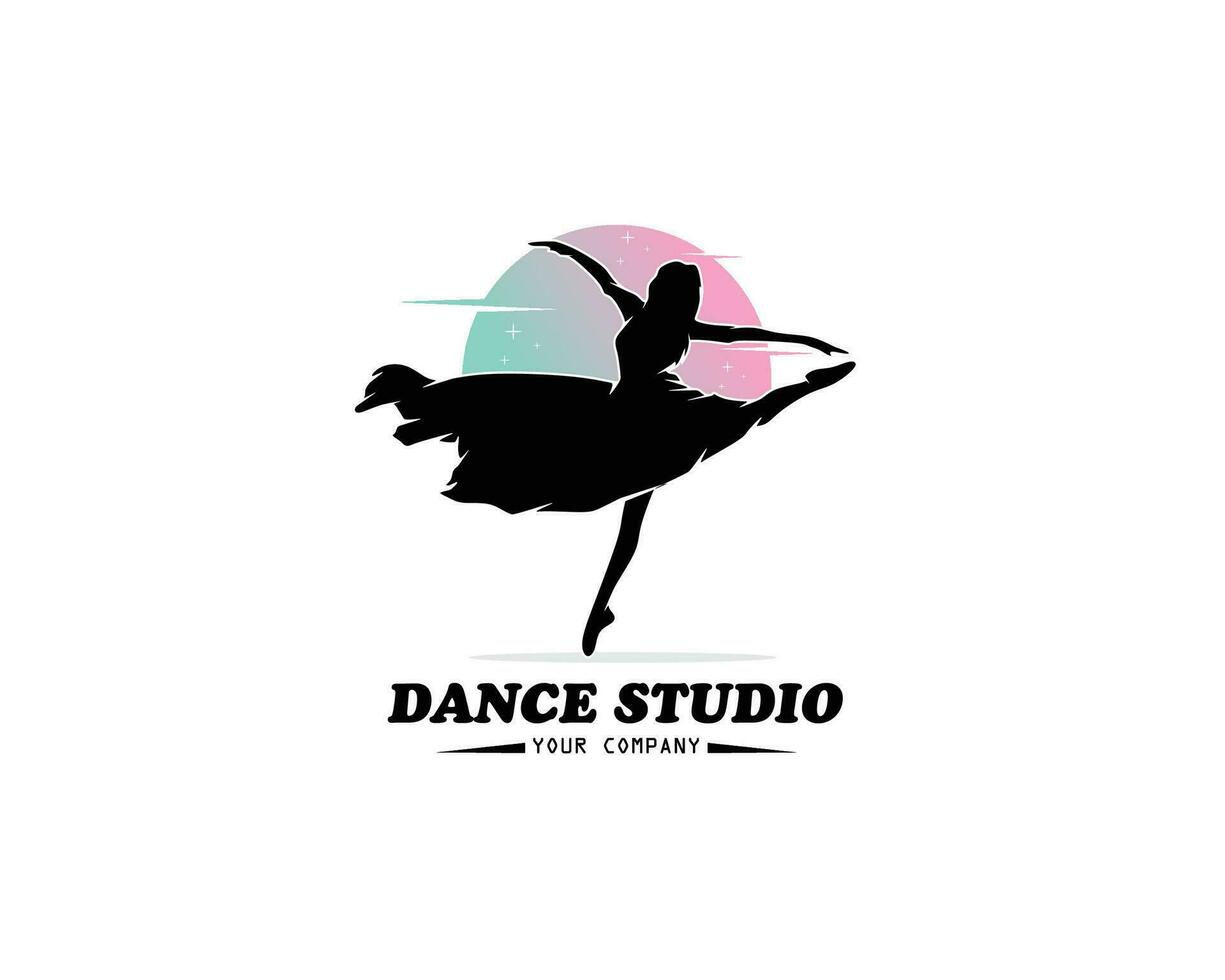 dansa logotyp silhuett design vektor