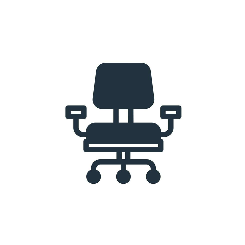 Büro Stuhl Symbol im modisch eben Stil isoliert auf Weiß Hintergrund. Büro Stuhl Symbol zum Netz und Handy, Mobiltelefon Anwendungen. vektor