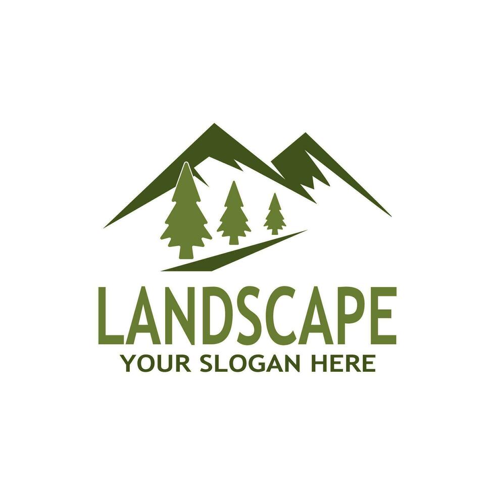 einfach Natur Landschaft Logo Vektor Illustration