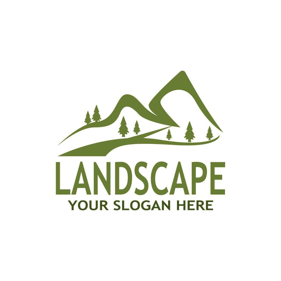 einfach Natur Landschaft Logo Vektor Illustration