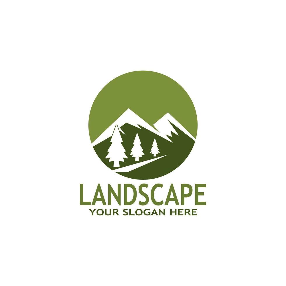 einfach Natur Landschaft Logo Vektor Illustration