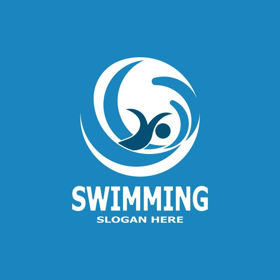 simning människor logotyp vektor mall illustration