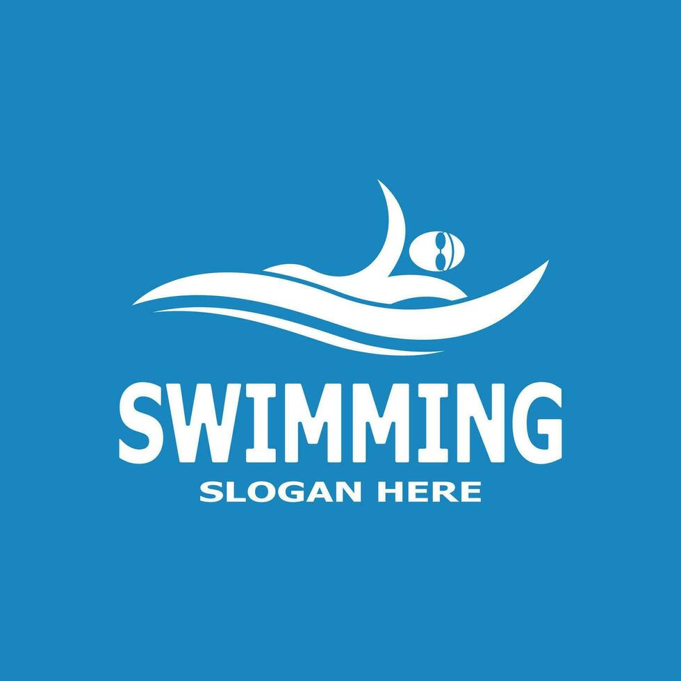 schwimmende menschen logo vektorvorlage illustration vektor