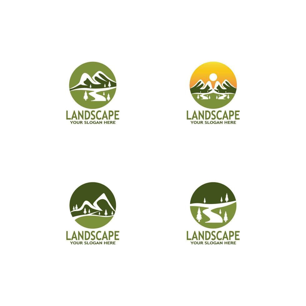 enkel natur landskap logotyp vektor illustration