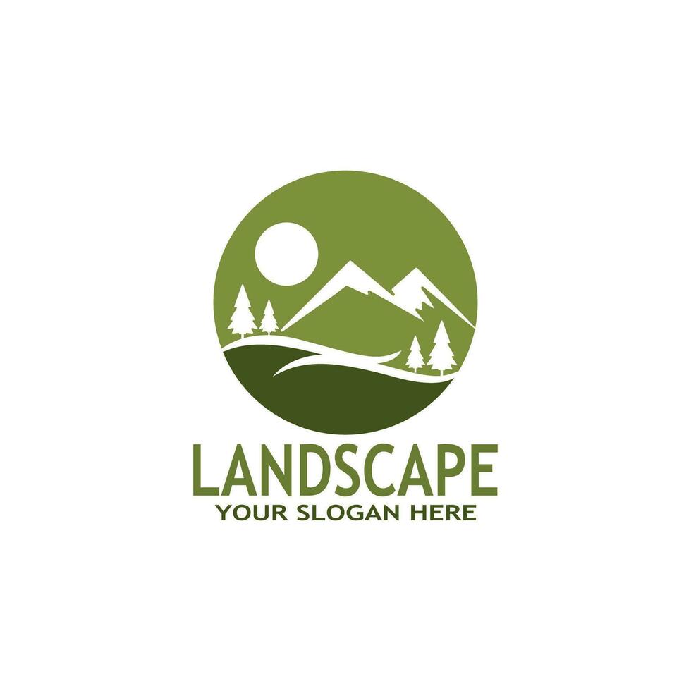 einfach Natur Landschaft Logo Vektor Illustration