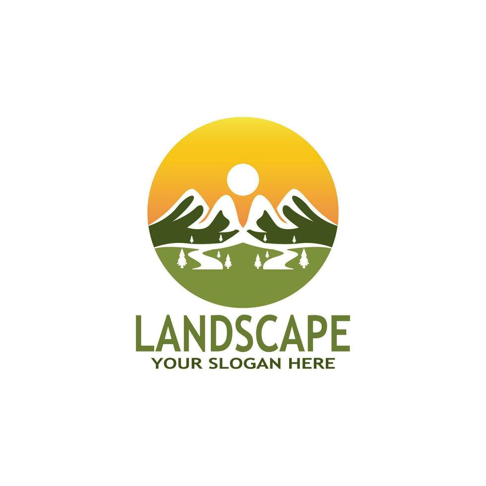 einfach Natur Landschaft Logo Vektor Illustration