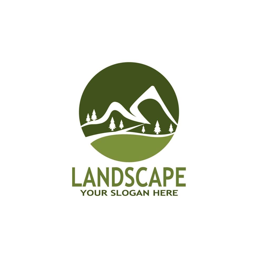 einfach Natur Landschaft Logo Vektor Illustration