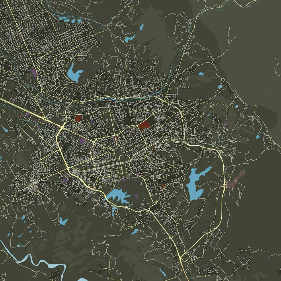 Vektor Stadt Karte von Tirana, Albanien