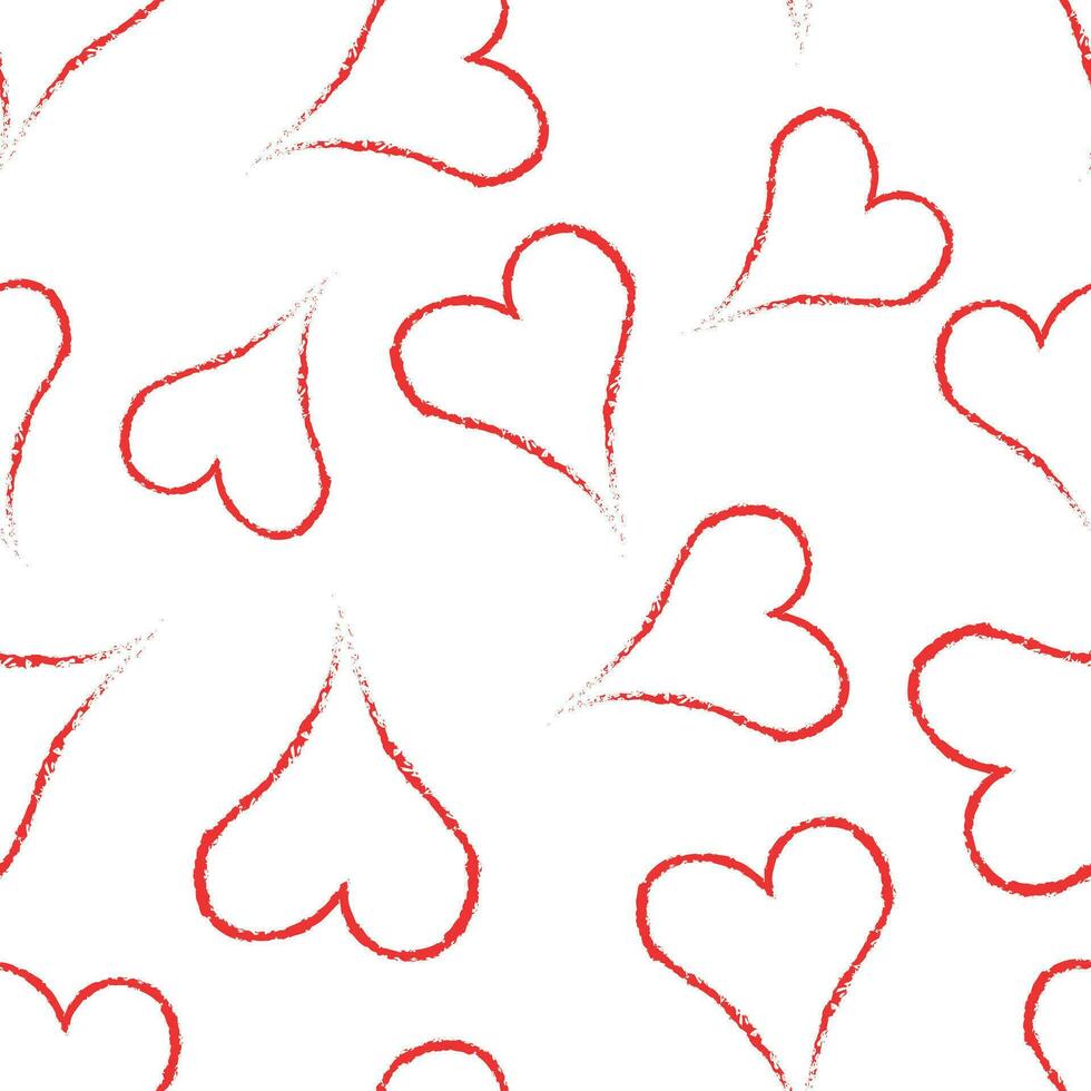 Hand gezeichnet Herz Symbol nahtlos Muster Hintergrund. Geschäft eben Vektor Illustration. Liebe Valentinstag Tag Zeichen Symbol Muster.