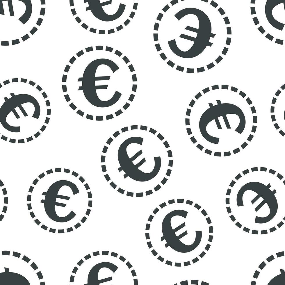 euro mynt pengar sömlös mönster bakgrund ikon. företag platt vektor illustration. mynt tecken symbol mönster.