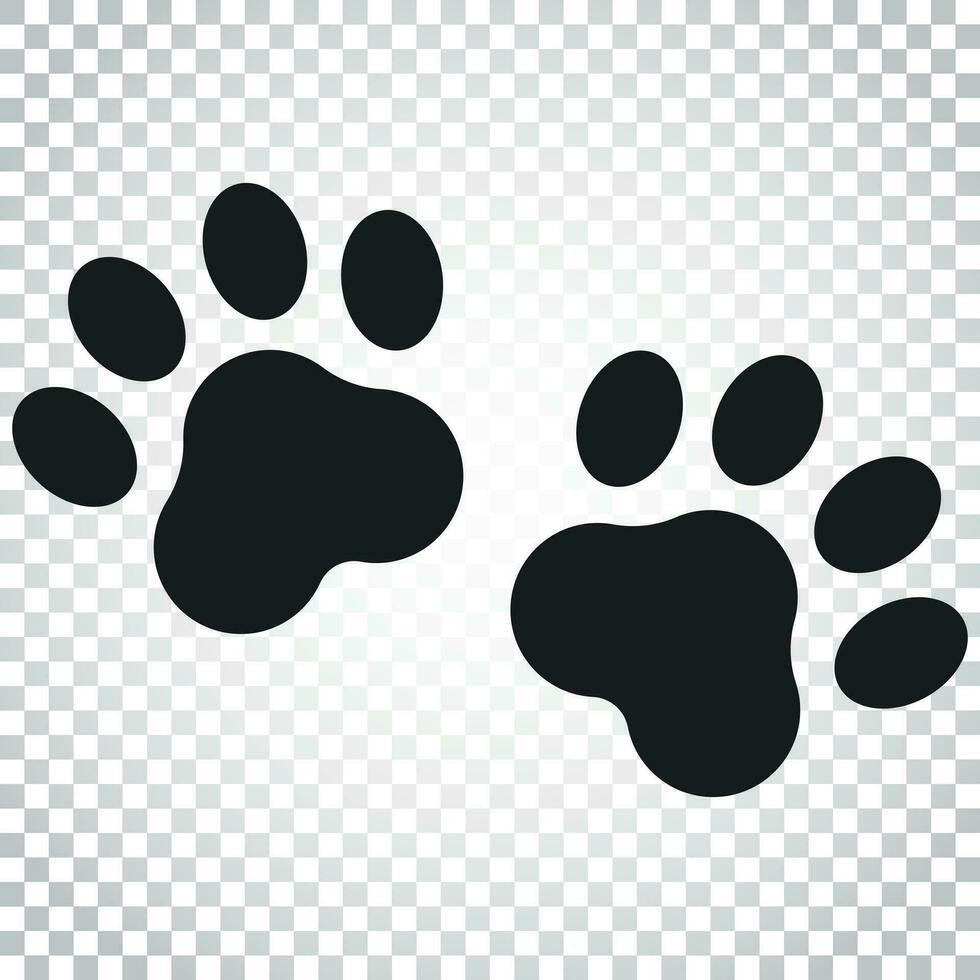 Pfote drucken Vektor Symbol. Hund oder Katze Pfotenabdruck Illustration. Tier Silhouette. einfach Geschäft Konzept Piktogramm auf isoliert Hintergrund.