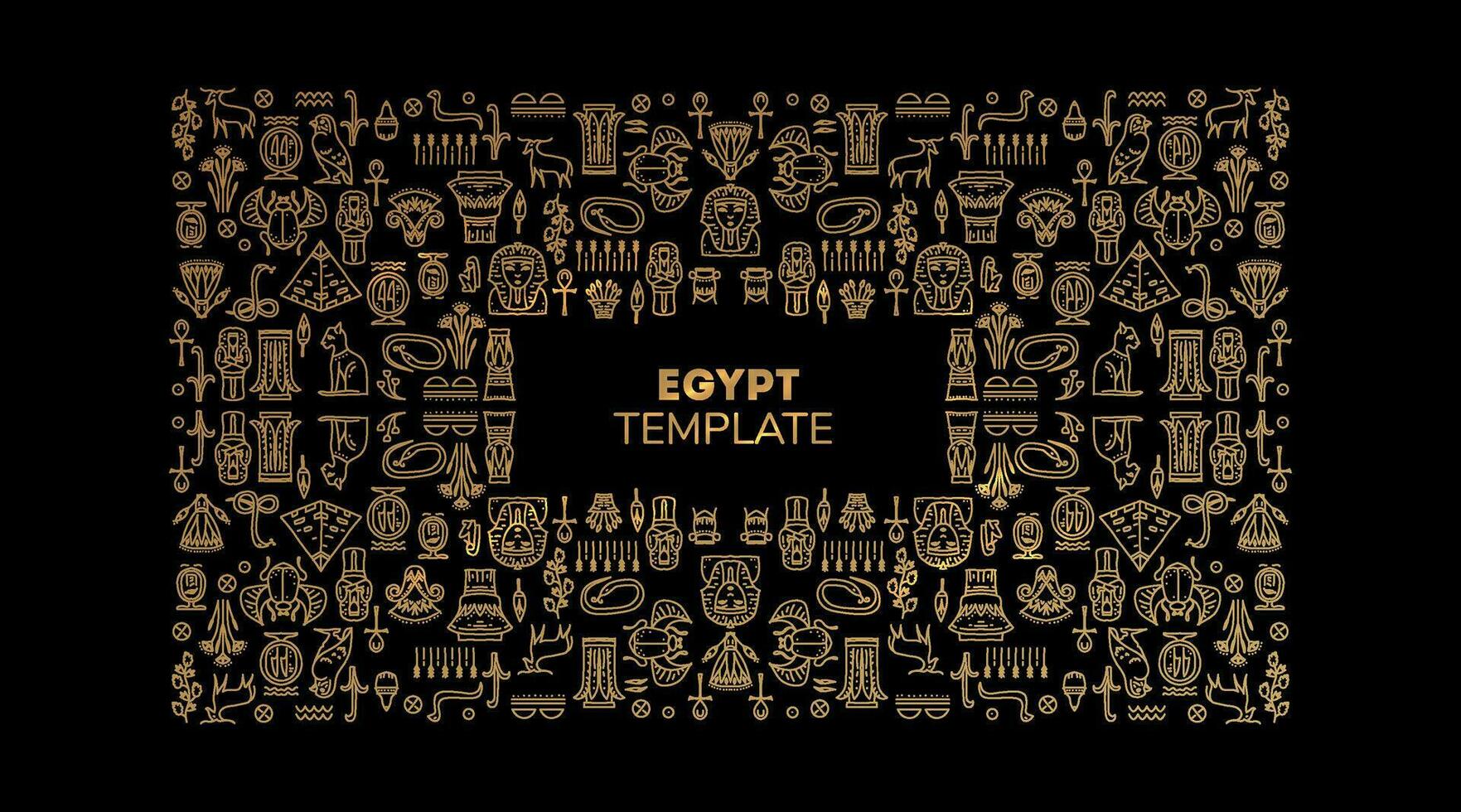 dekorativ afrikansk gräns, vektor linjär egypten omslag mall.