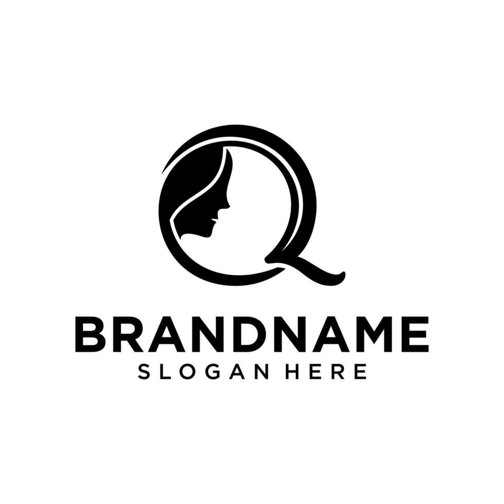 Brief q Frauen Logo Design Inspiration vektor
