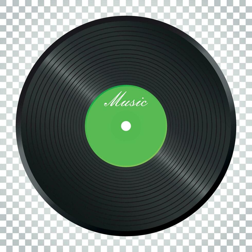 Vinyl Scheibe. Musik- Platte Vektor Illustration. Klang aufzeichnen. Geschäft Konzept einfach eben Piktogramm auf isoliert Hintergrund.
