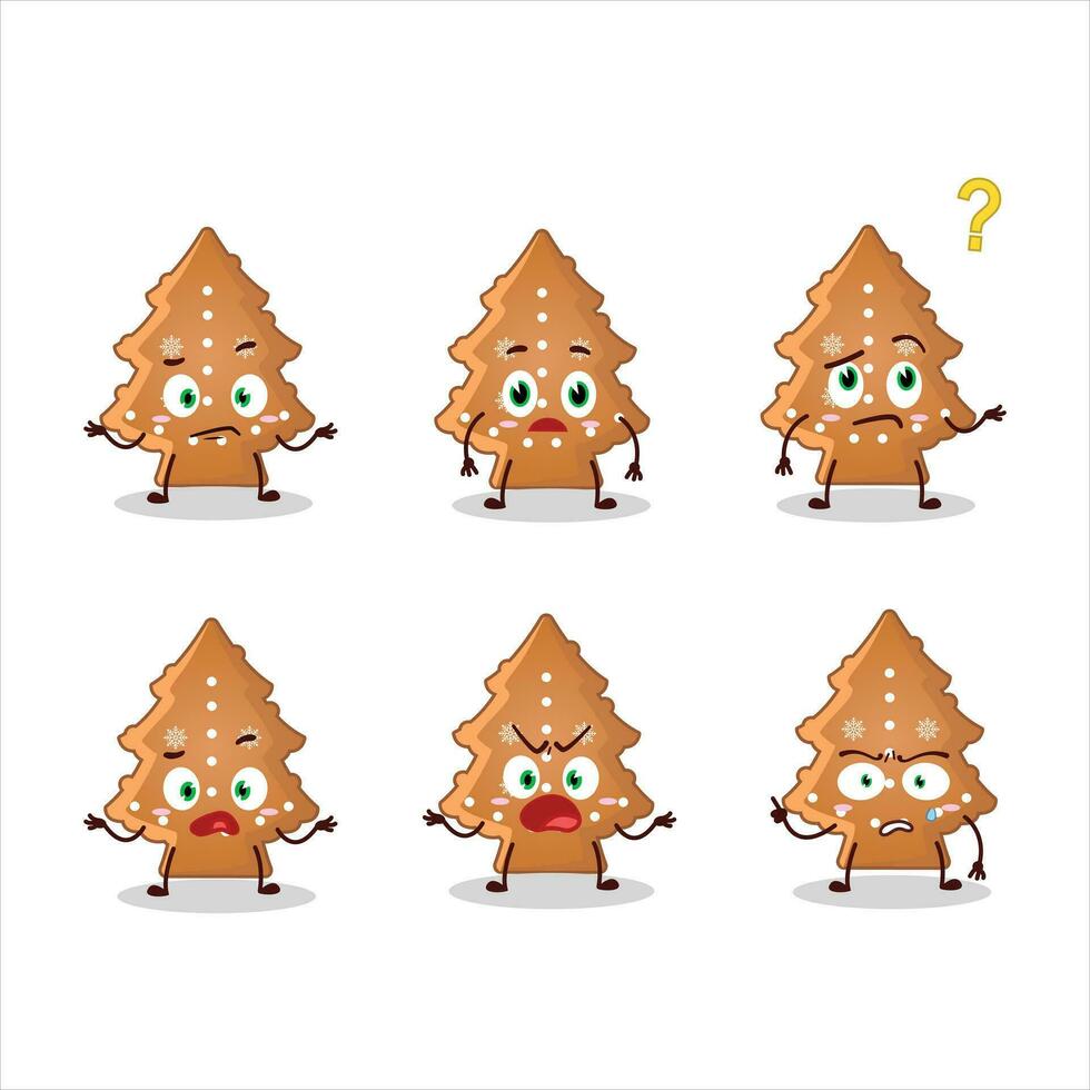 Karikatur Charakter von Kekse Baum mit Was Ausdruck vektor