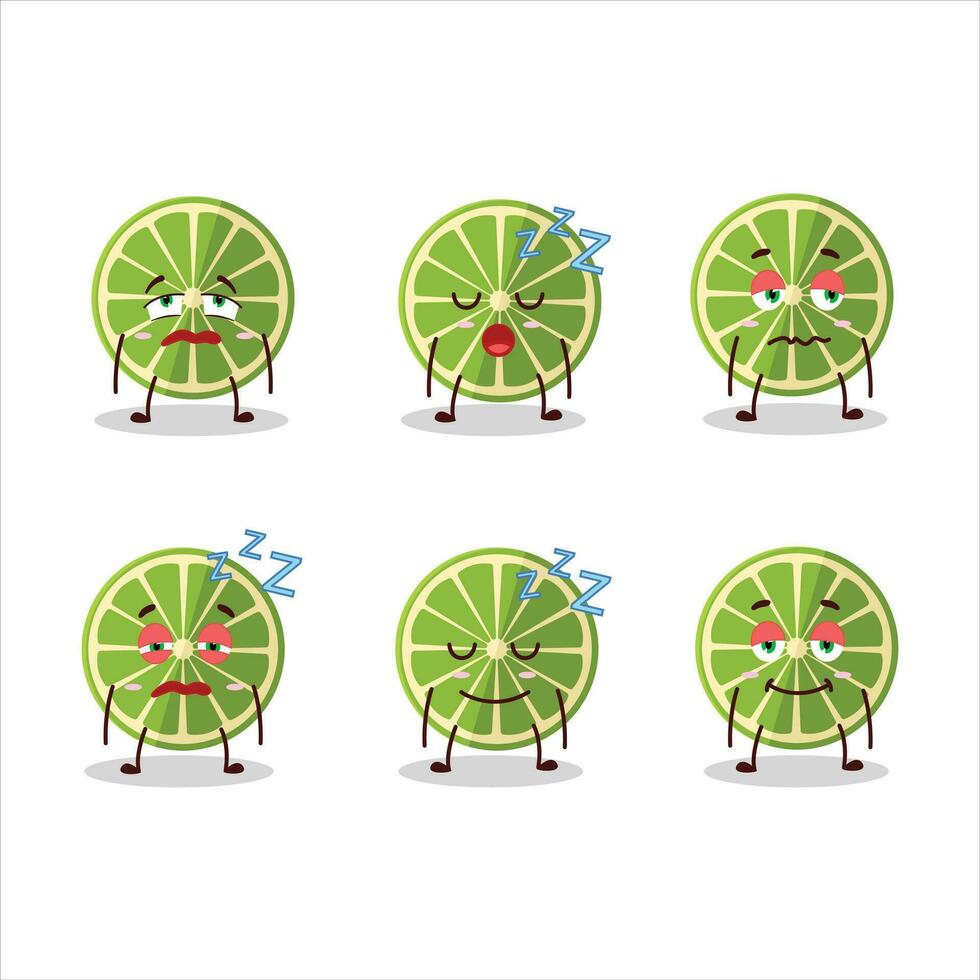 Karikatur Charakter von Zitrone mit schläfrig Ausdruck vektor