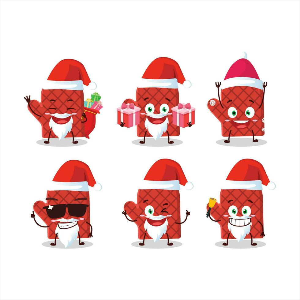 Santa claus Emoticons mit Ofen Fausthandschuh Karikatur Charakter vektor