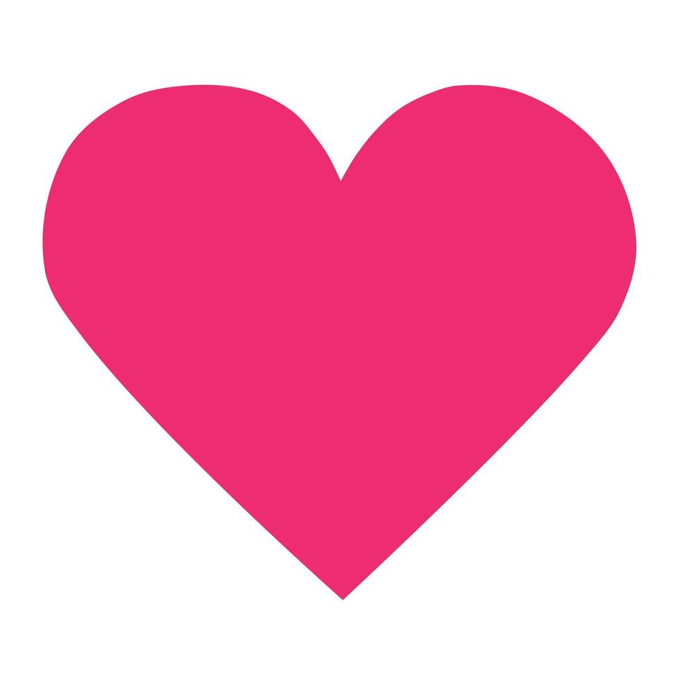 platt design av rosa hjärta på vit vektor