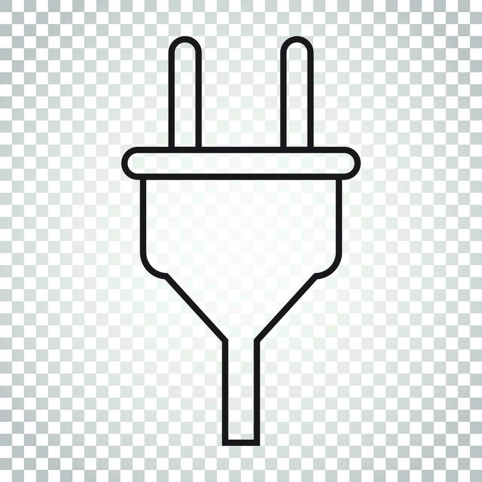 Stecker Vektor Symbol im Linie Stil. Leistung Draht Kabel eben Illustration. einfach Geschäft Konzept Piktogramm auf isoliert Hintergrund.