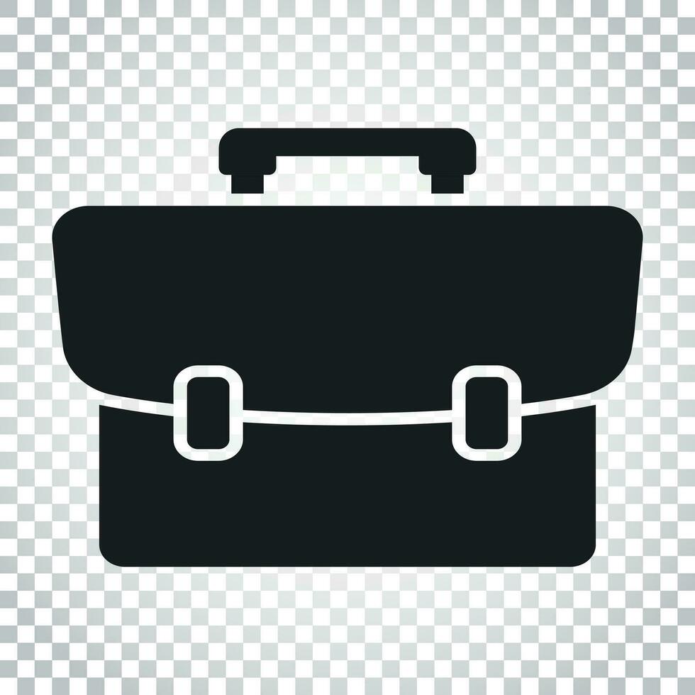 Koffer Vektor Symbol. Gepäck Illustration im eben Stil. einfach Geschäft Konzept Piktogramm auf isoliert Hintergrund.