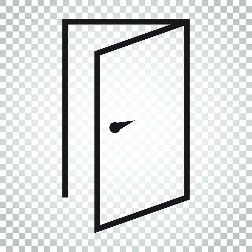 dörr vektor ikon i linje stil. utgång ikon. öppen dörr illustration. enkel företag begrepp piktogram på isolerat bakgrund.