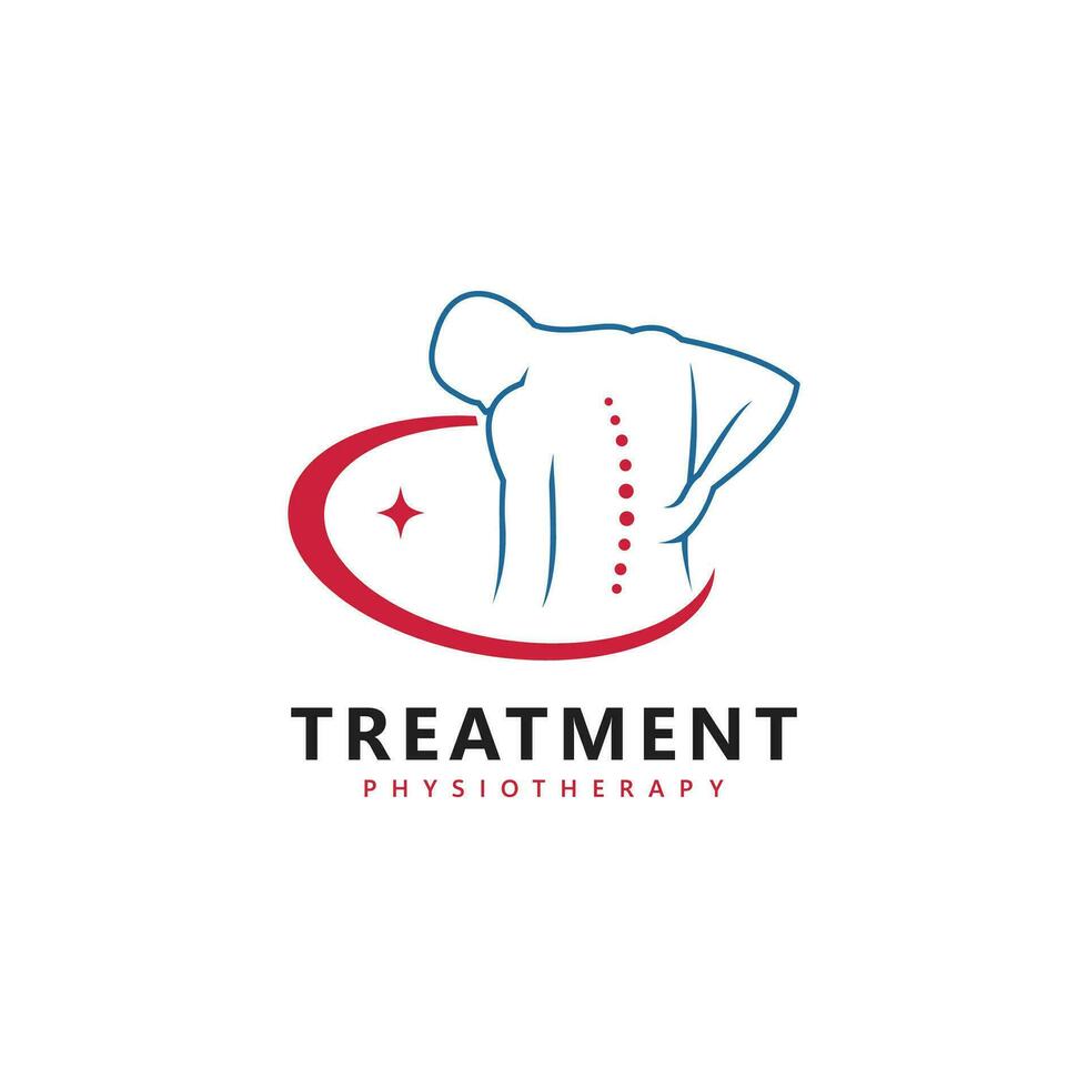 Behandlung Chiropraktik Logo Design Inspiration. Physiotherapie Symbol Symbol Design vektor