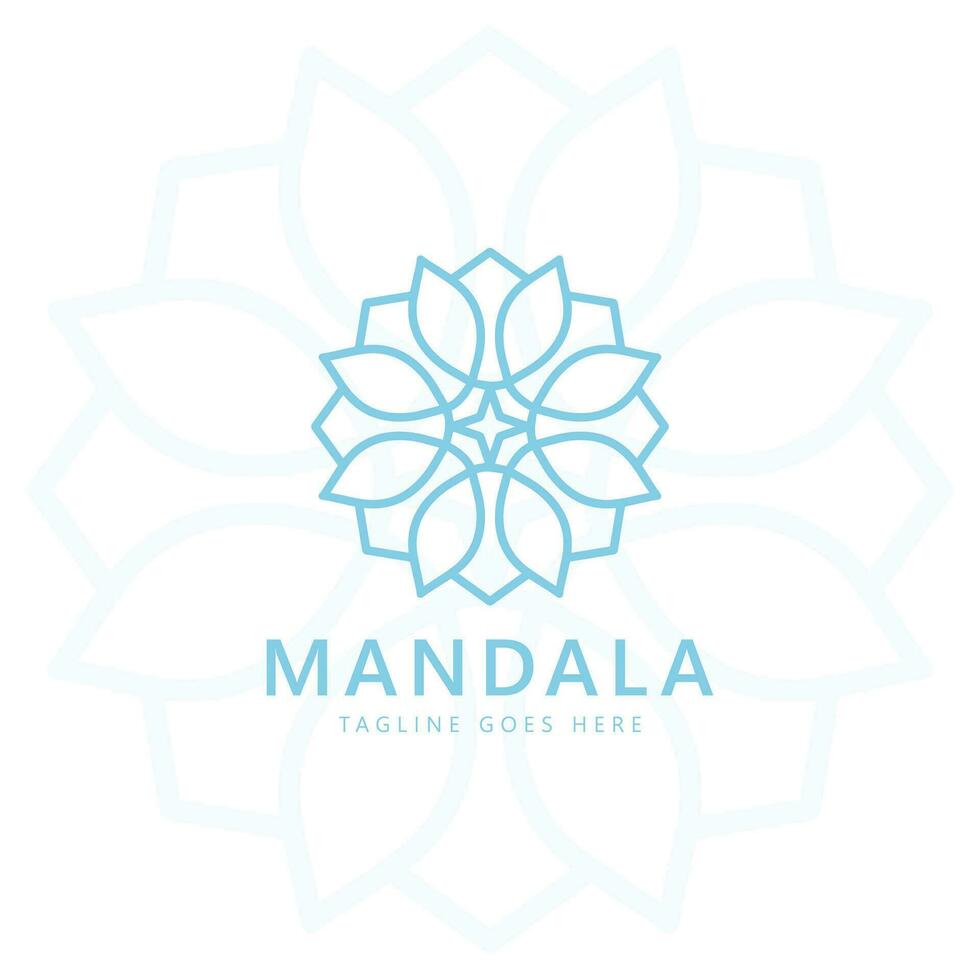 mandala logotyp mall, cirkulär mönster i form av mandala. orientalisk mönster, vektor illustration. islam, arabiska, indian, turkiska, Pakistan, kinesiska, ottoman motiv