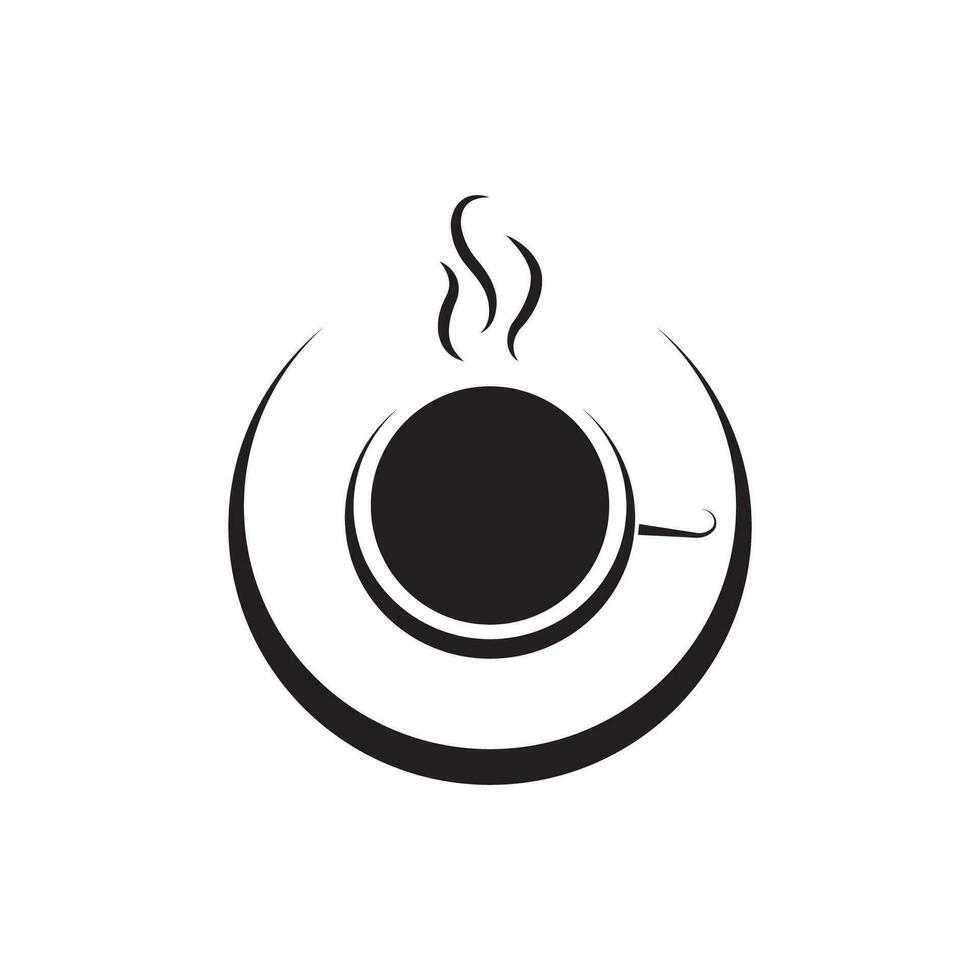 Kaffee Geschäft Logo Vorlage, natürlich abstrakt Kaffee Tasse mit Dampf, Kaffee Haus Emblem, kreativ Cafe Logo, modern modisch Symbol Design Vektor Illustration isoliert auf Weiß Hintergrund Zeichen