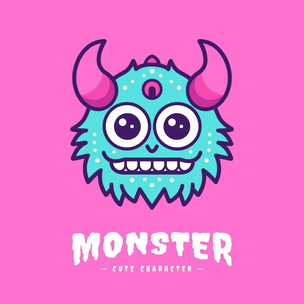 süß kawaii Monster- Illustration vektor