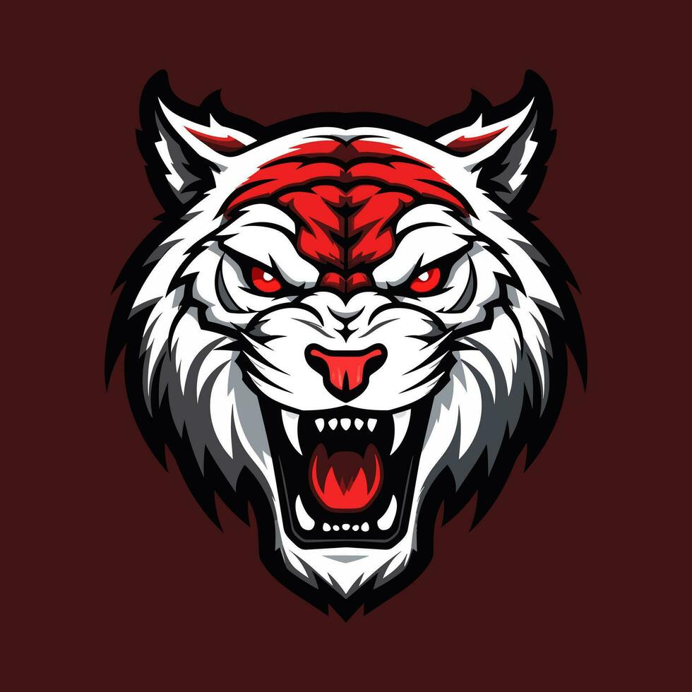 tiger hand dragen logotyp design illustration vektor