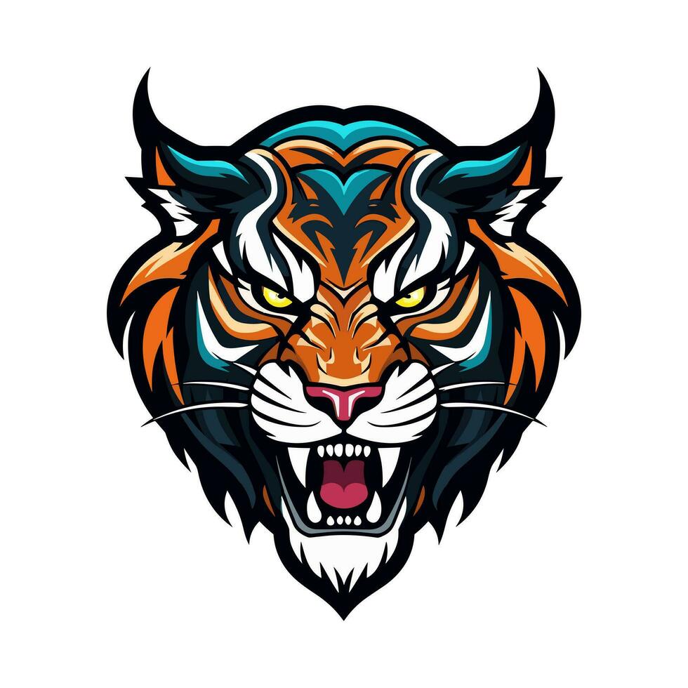 ausdrucksvoll Hand gezeichnet Tiger Illustration im Logo Design, präsentieren Anmut und Stärke. perfekt zum Marken wollen ein berühren von wild Eleganz vektor