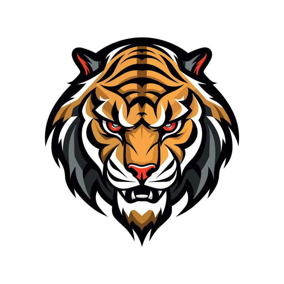 majestätisk tiger hand dragen logotyp illustration fångande styrka och skönhet. perfekt för djärv och våldsam varumärke identiteter vektor