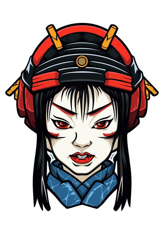 japansk samuraj flicka illustration vektor