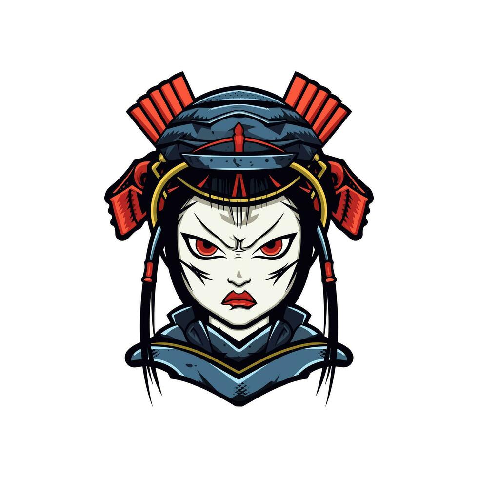 japanisch Samurai Mädchen Illustration vektor