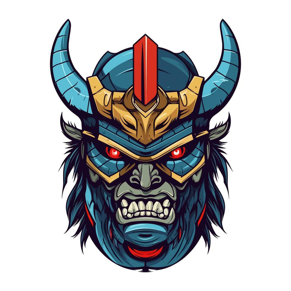 samuraj rustning hand dragen logotyp design illustration vektor