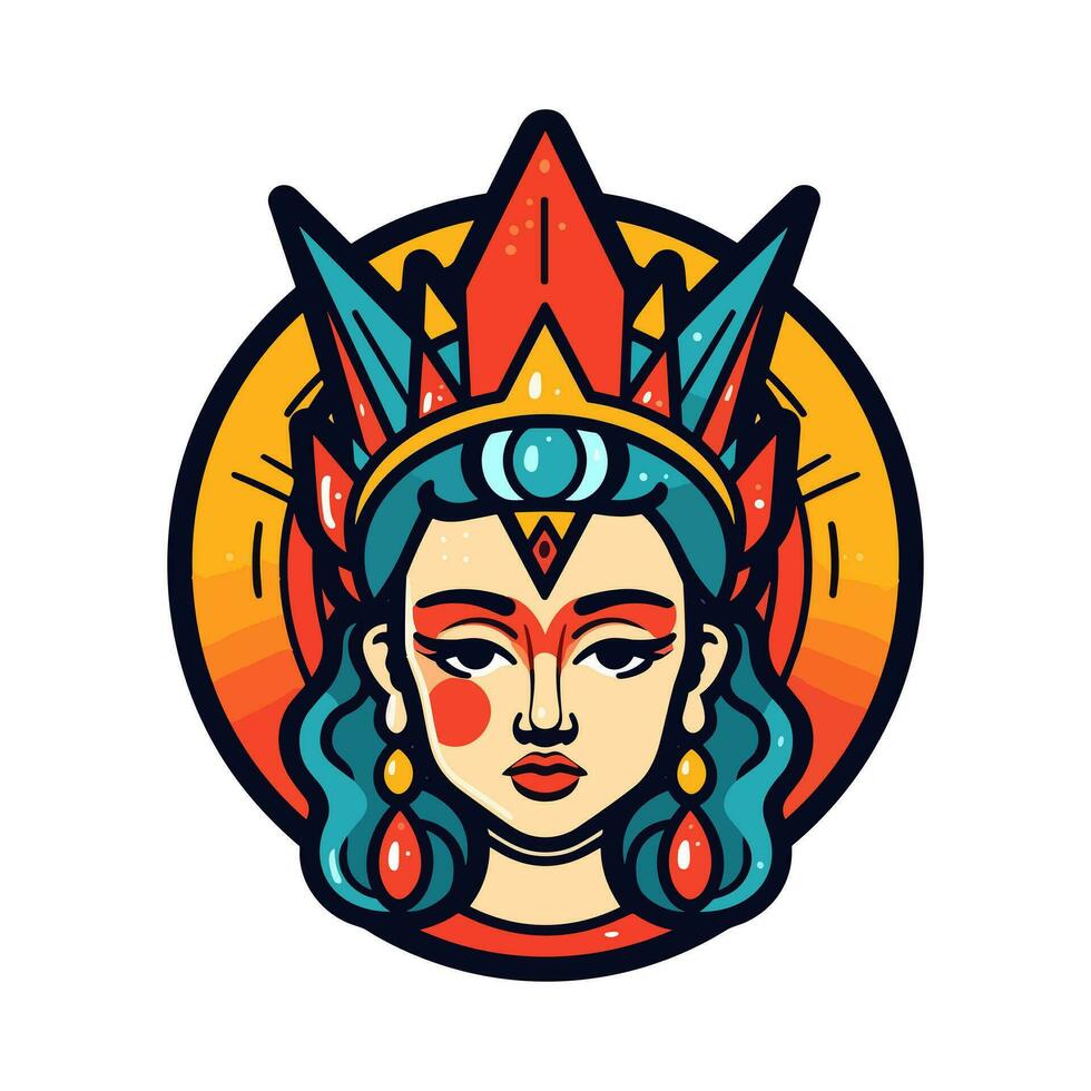 chicano Mädchen Hand gezeichnet Logo Design künstlerisch Darstellung von chicano Stolz und Identität. Reich im Symbolismus, diese Illustration vermittelt Erbe, Schönheit, und Ermächtigung vektor