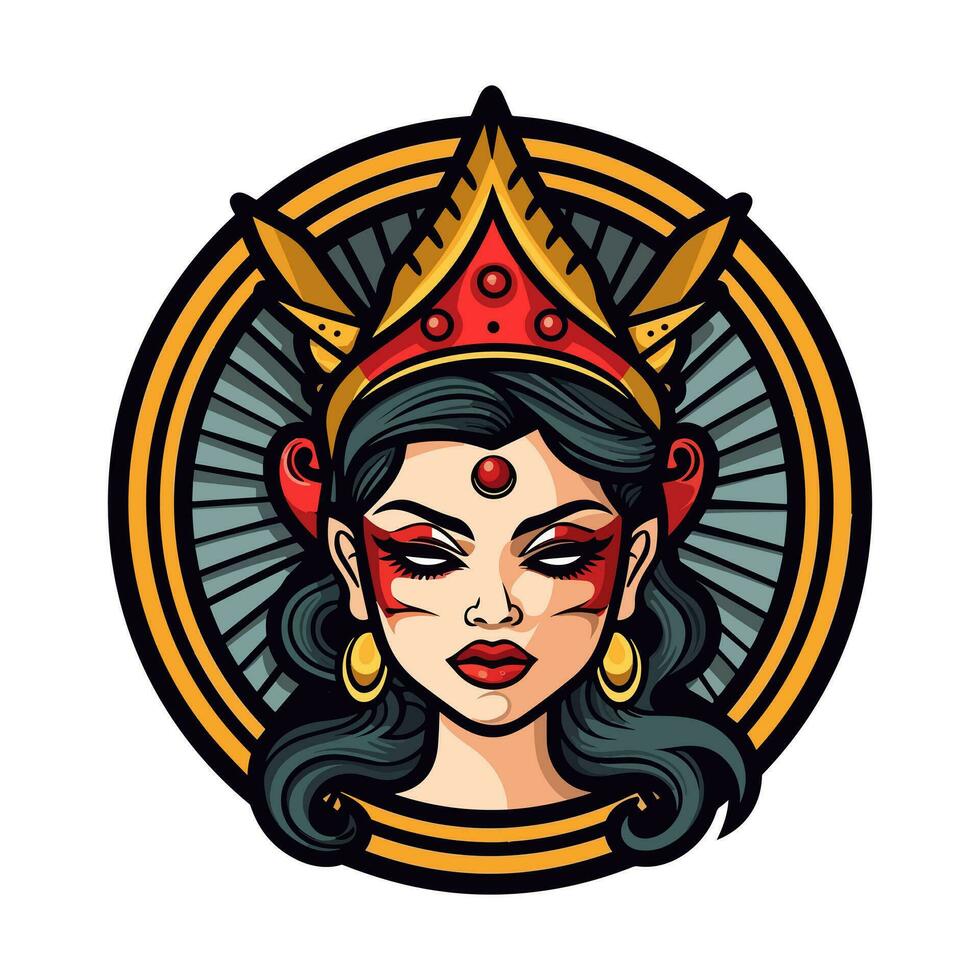 chicano Mädchen Logo Design Illustration ein Verschmelzung von Kunst und Kultur, Erfassen das Geist und Elastizität von das chicano Gemeinschaft. deutlich, stärkend, und visuell auffällig vektor